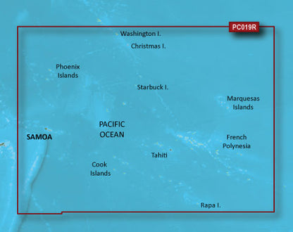 Garmin Polynesia Coastal Charts BlueChart g3 Vision | VPC019R | microSD/SD