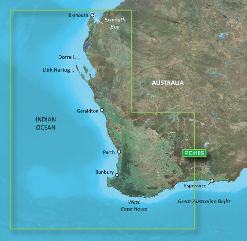 Garmin Australia, Esperance to Exmouth Bay Coastal Charts BlueChart g3 Vision | VPC410S | microSD/SD (010-C0868-00)