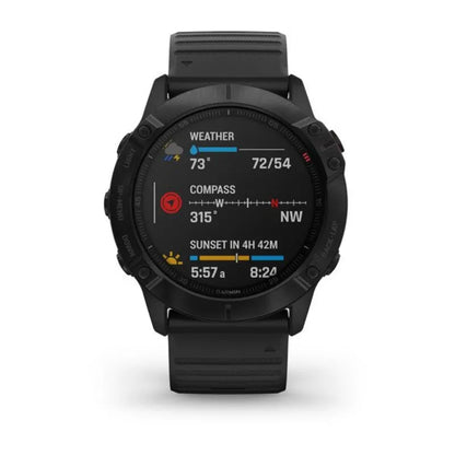 Garmin Fēnix 6X Pro et Sapphire Editions Pro Black avec bracelet noir (reconditionné certifié Garmin)