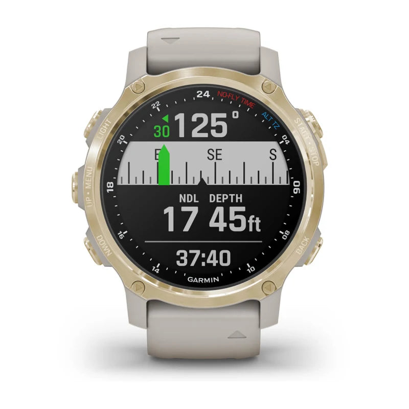 Garmin Descent Mk2S Light Gold avec bracelet en silicone Light Sand (reconditionné certifié Garmin)