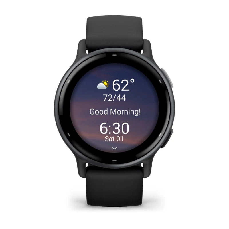 Garmin Vivoactive 5, Slate Aluminum Bezel with Black Case and Silicone Band (010-02862-10)