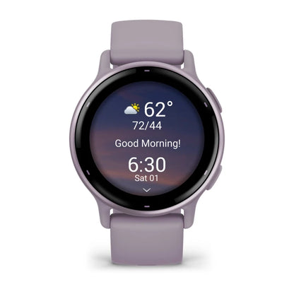 Garmin Vivoactive 5, Metallic Orchid Aluminum Bezel with Orchid Case and Silicone Band (010-02862-13)