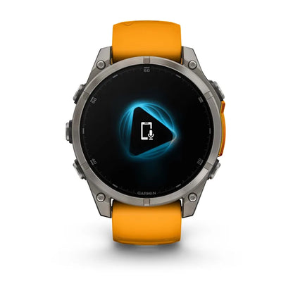 Garmin Fenix ​​8, 47 mm AMOLED Sapphire, titane avec bracelet en silicone Spark Orange/Graphite (010-02904-10)