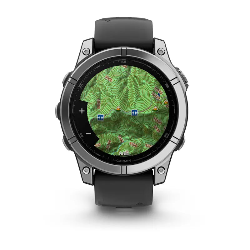 Garmin Fenix E, 47 mm AMOLED, Stainless Steel with Black Silicone Band (010-03025-02)