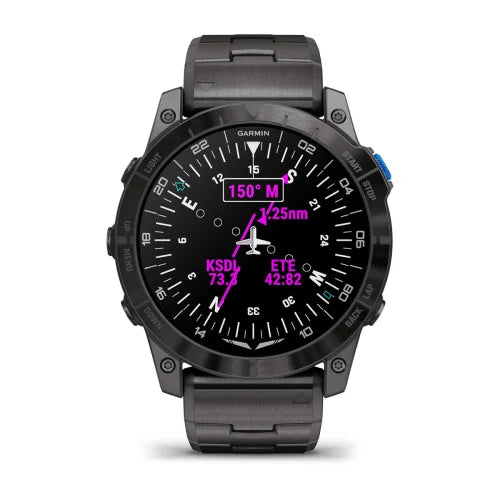 Garmin D2 Mach 1 Pro, 51 mm Aviator Smartwatch with Vented Titanium Bracelet (010-02804-80)