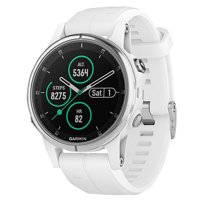 Garmin Fenix ​​5S Plus Sapphire White avec bracelet blanc Carrara (010-01987-00)