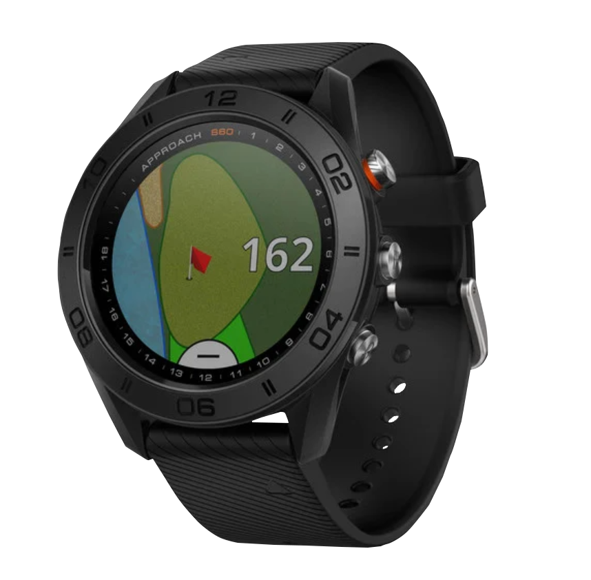 Garmin Approach S60, Noir, Montre GPS connectée de golf et télémètre (reconditionné certifié Garmin)