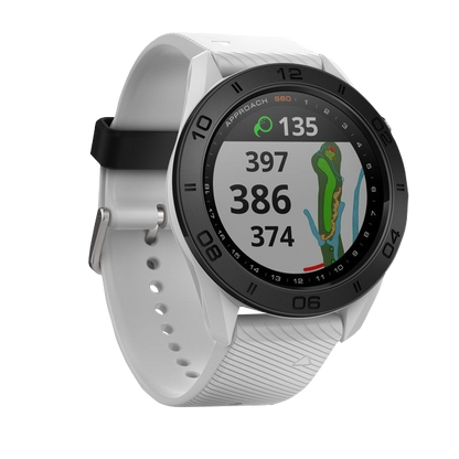 Garmin Approach S60, Blanc, Montre connectée GPS de golf et télémètre (reconditionné certifié Garmin)