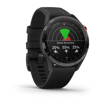 Garmin Approach S62 Lunette en céramique noire avec bracelet en silicone noir (remis à neuf certifié Garmin)