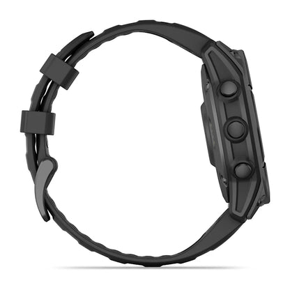 Garmin Fenix E, 47 mm AMOLED, Slate Gray Steel with Black Silicone Band (010-03025-03)