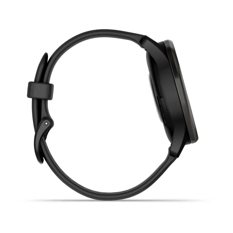 Garmin Vívomove Trend Slate Lunette en acier inoxydable avec boîtier noir et bracelet en silicone (remis à neuf certifié Garmin) 