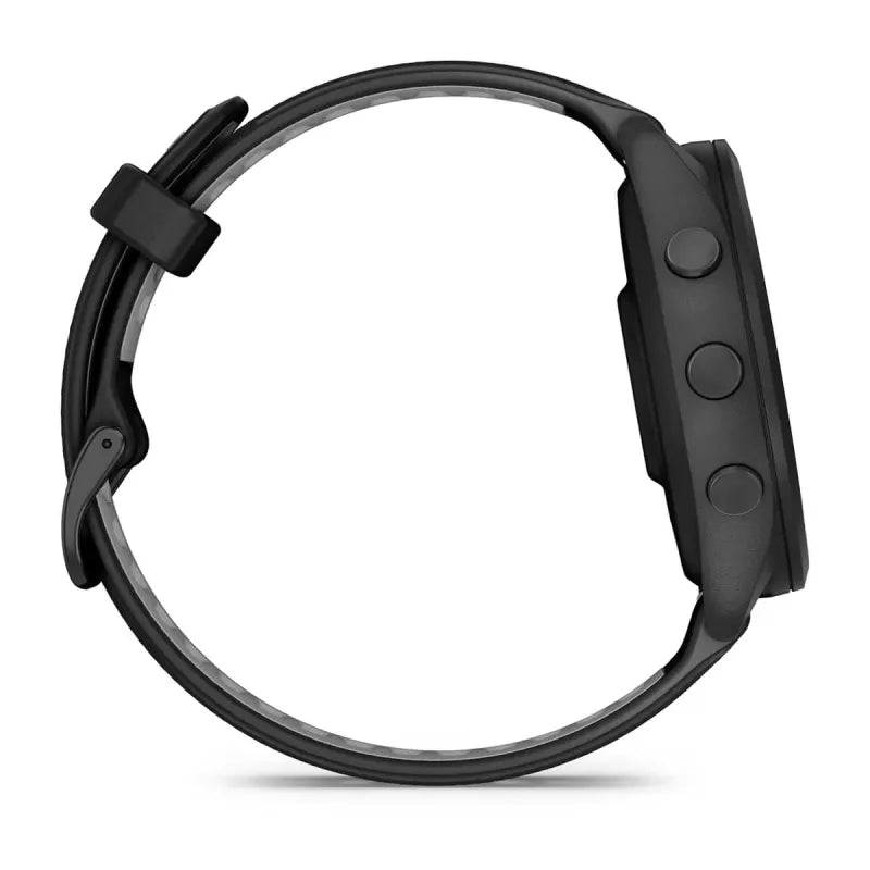 Garmin Forerunner 265, lunette et boîtier noirs de 46 mm avec bracelet en silicone noir/gris poudré (010-02810-00)