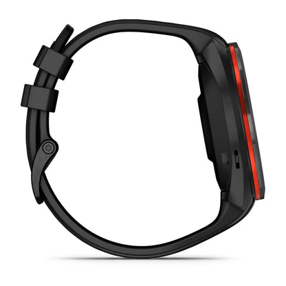 Garmin Approach S70, lunette en céramique noire/rouge de 47 mm avec bracelet en silicone noir (010-02746-02)