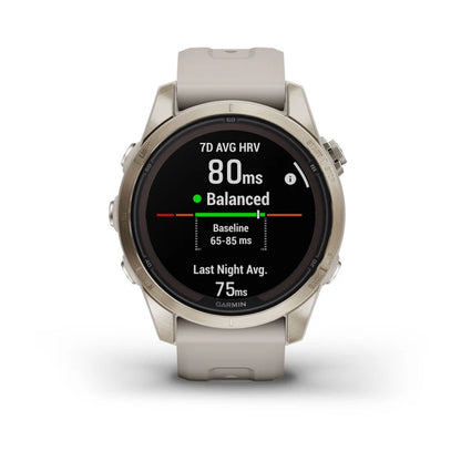 Garmin Fenix 7S Pro Sapphire Solar, Soft Gold with Light Sand Band (010-02776-14)