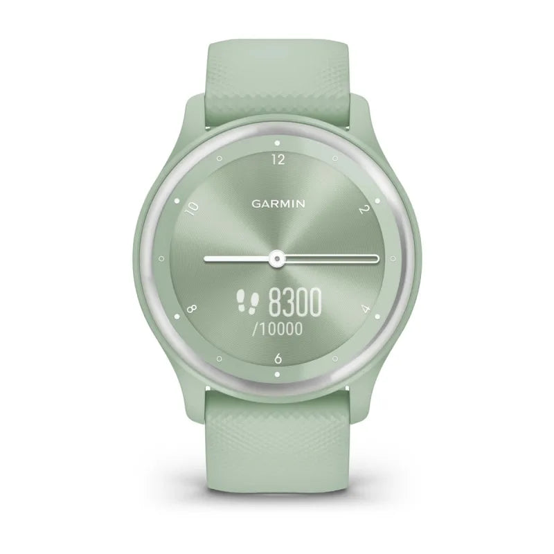 Garmin Vívomove Sport Cool Mint Case and Silicone Band with Silver Accents (Garmin Certified Refurbished)