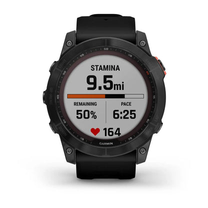 Garmin Fēnix 7X, édition solaire Gris ardoise avec bracelet noir (reconditionné certifié Garmin) 