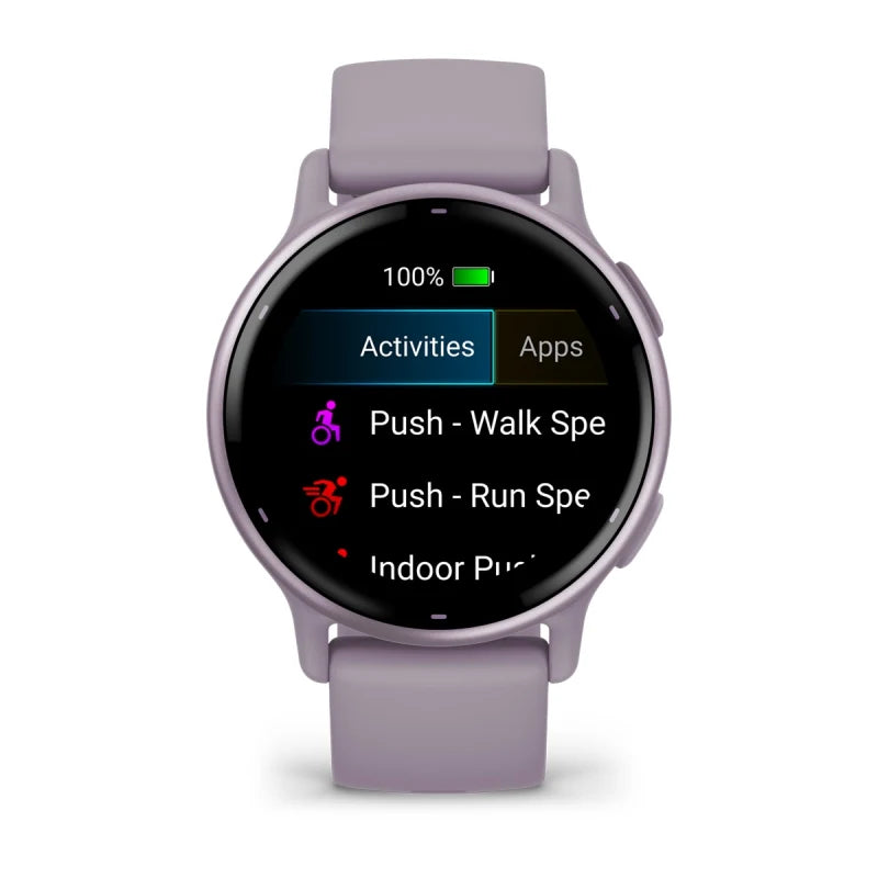 Garmin Vivoactive 5, Metallic Orchid Aluminum Bezel with Orchid Case and Silicone Band (010-02862-13)