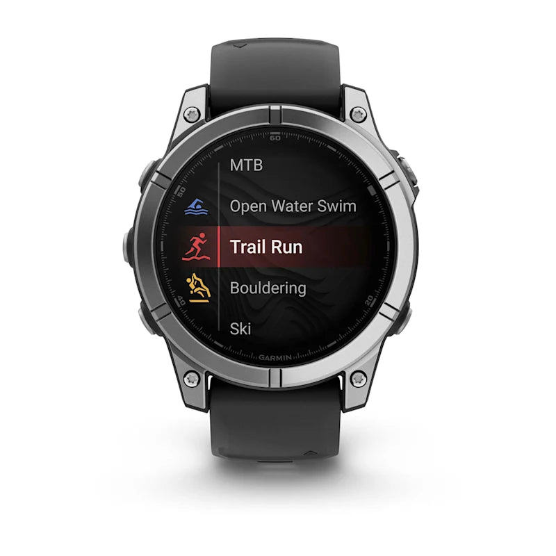 Garmin Fenix E, 47 mm AMOLED, Stainless Steel with Black Silicone Band (010-03025-02)