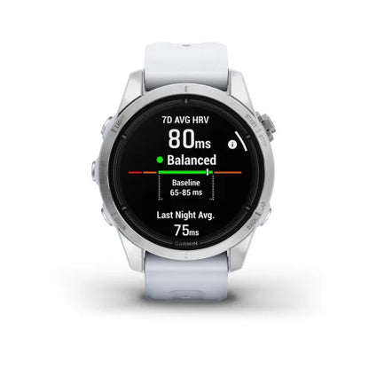 Garmin Epix Pro (Gen 2), 42 mm Standard Edition Silver with Whitestone Band (010-02802-00)