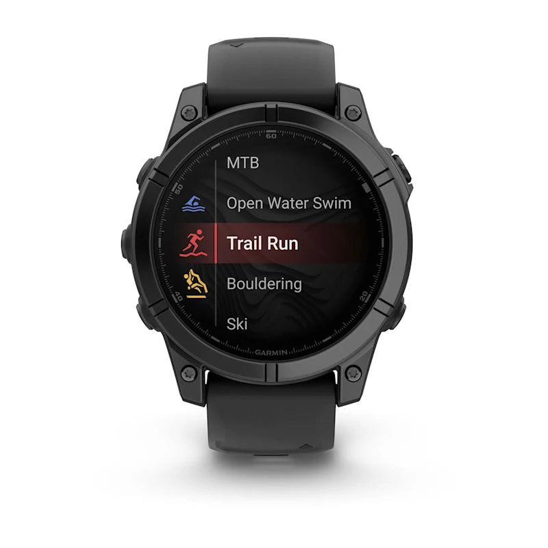 Garmin Fenix E, 47 mm AMOLED, Slate Gray Steel with Black Silicone Band (010-03025-03)