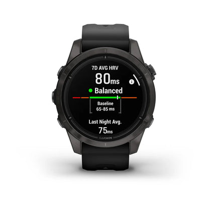 Garmin Epix Pro (Gen 2), 42 mm Sapphire Edition Carbon Gray DLC Titanium with Black Band (010-02802-14)