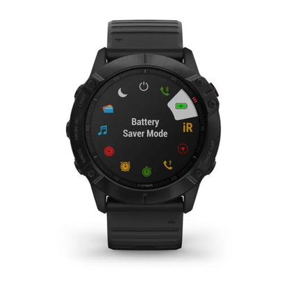 Garmin Fēnix 6X Pro et Sapphire Editions Pro Black avec bracelet noir (reconditionné certifié Garmin)