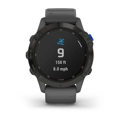 Garmin Fēnix 6, Pro Solar Edition Noir avec bracelet gris ardoise (reconditionné certifié Garmin) 