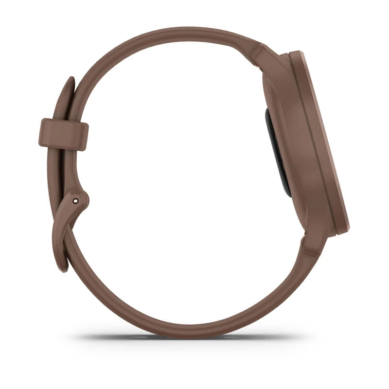 Étui et bracelet en silicone pour Garmin Vívomove Sport en cacao avec accents dorés pêche (reconditionné certifié Garmin) 