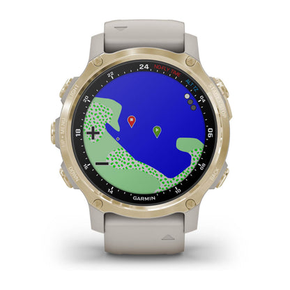 Garmin Descent Mk2S Light Gold avec bracelet en silicone Light Sand (reconditionné certifié Garmin)