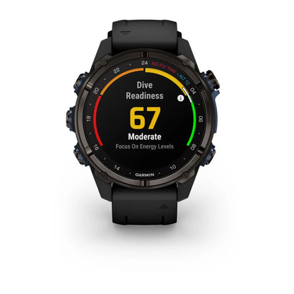 Garmin Descent Mk3i, 43 mm Carbon Gray DLC Titanium with Black Silicone Band (010-02753-10)