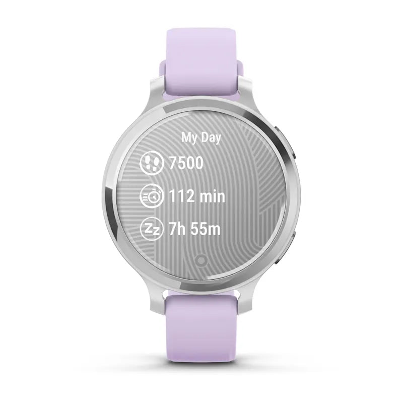 Garmin Lily 2 Active Silver with Purple Jasmine Silicone Band (010-02891-01)