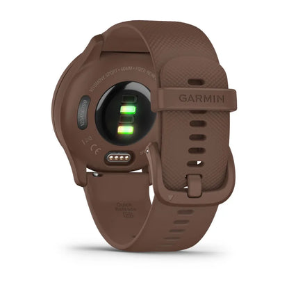 Étui et bracelet en silicone pour Garmin Vívomove Sport en cacao avec accents dorés pêche (reconditionné certifié Garmin) 