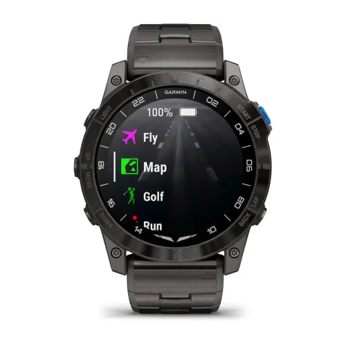 Garmin D2 Mach 1 Pro, 51 mm Aviator Smartwatch with Vented Titanium Bracelet (010-02804-80)