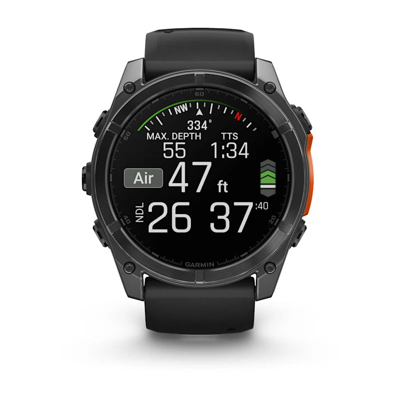 Garmin Fenix 8, 51 mm AMOLED, Slate Gray with Black Silicone Band (010-02905-00)