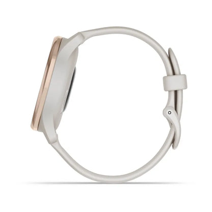 Garmin Vívomove Trend Peach Gold Lunette en acier inoxydable avec boîtier ivoire et bracelet en silicone (remis à neuf certifié Garmin) 