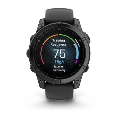 Garmin Fenix E, 47 mm AMOLED, Slate Gray Steel with Black Silicone Band (010-03025-03)