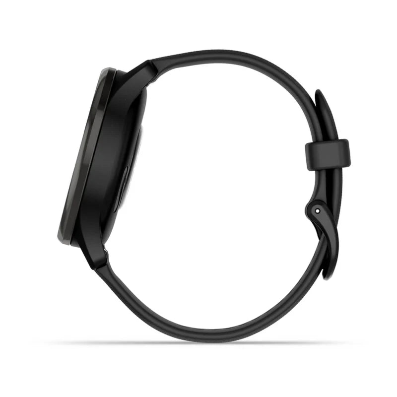 Garmin Vívomove Trend Slate Lunette en acier inoxydable avec boîtier noir et bracelet en silicone (remis à neuf certifié Garmin) 