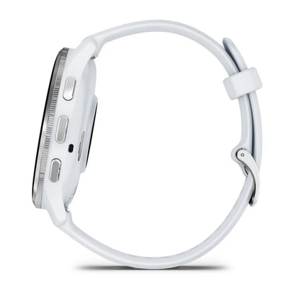 Garmin Venu 3, lunette en acier inoxydable argenté de 45 mm avec boîtier Whitestone et bracelet en silicone (010-02784-00)