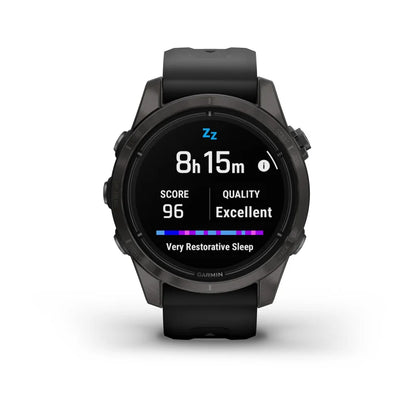 Garmin Epix Pro (Gen 2), 42 mm Sapphire Edition Carbon Gray DLC Titanium with Black Band (010-02802-14)