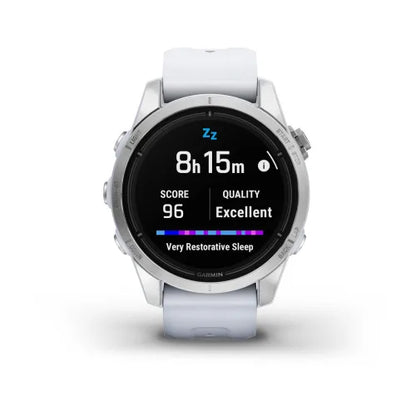 Garmin Epix Pro (Gen 2), 42 mm Standard Edition Silver with Whitestone Band (010-02802-00)