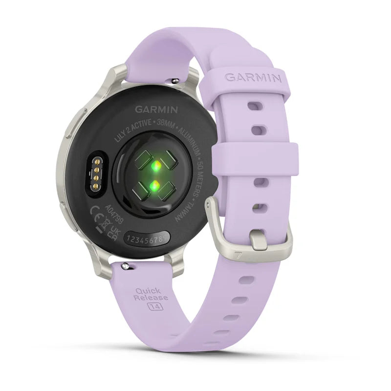 Garmin Lily 2 Active Silver with Purple Jasmine Silicone Band (010-02891-01)