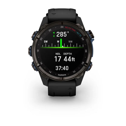 Garmin Descent Mk3i, 43 mm Carbon Gray DLC Titanium with Black Silicone Band (010-02753-10)