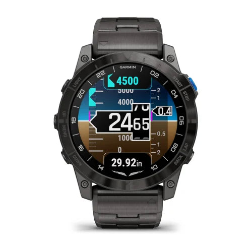 Garmin D2 Mach 1 Pro, 51 mm Aviator Smartwatch with Vented Titanium Bracelet (010-02804-80)