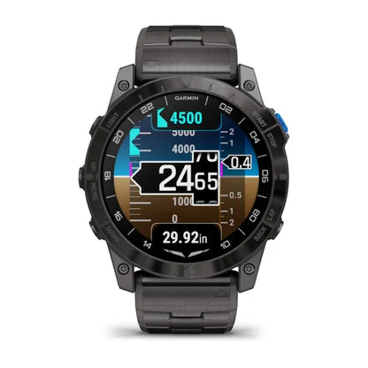 Garmin D2 Mach 1 Pro, 51 mm Aviator Smartwatch with Vented Titanium Bracelet (010-02804-80)