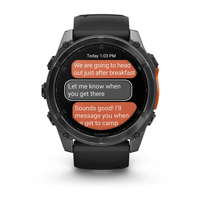 Garmin Fenix 8, 51 mm AMOLED, Slate Gray with Black Silicone Band (010-02905-00)