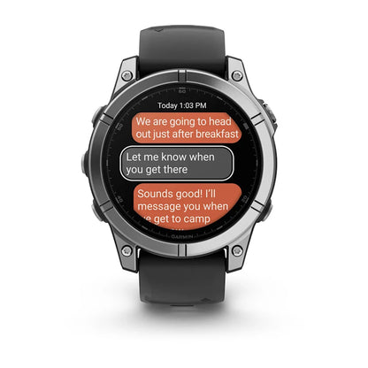 Garmin Fenix E, 47 mm AMOLED, Stainless Steel with Black Silicone Band (010-03025-02)