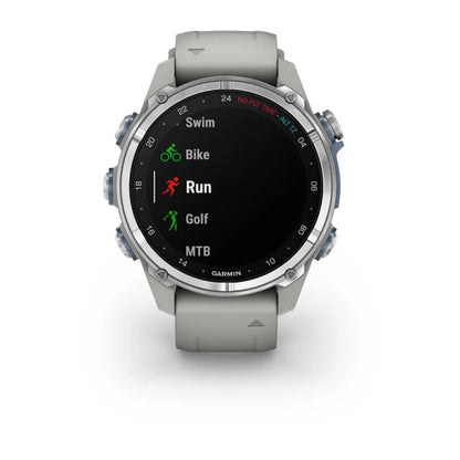 Garmin Descent Mk3, 43 mm Stainless Steel with Fog Gray Silicone Band (010-02753-03)