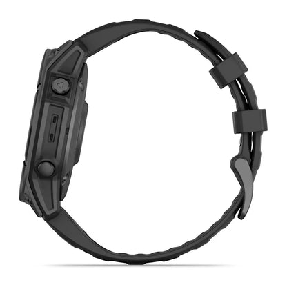 Garmin Fenix E, 47 mm AMOLED, Slate Gray Steel with Black Silicone Band (010-03025-03)