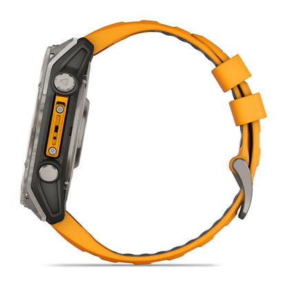 Garmin Fenix 8, 51 mm AMOLED Sapphire, Titanium with Spark Orange/Graphite Silicone Band (010-02905-10)