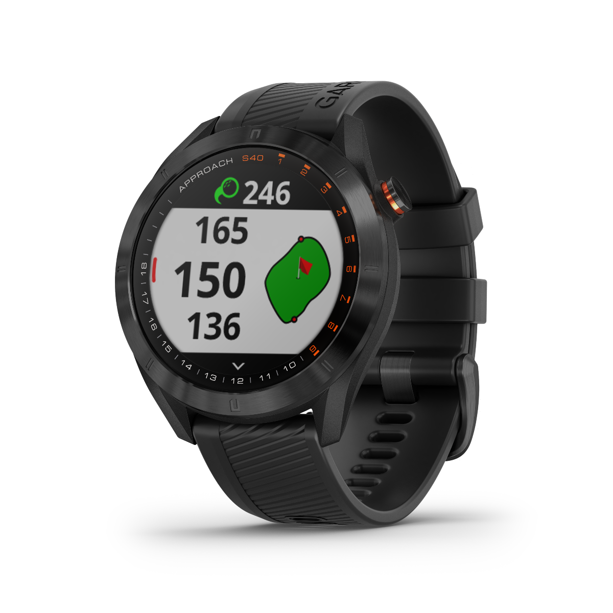 Garmin Approach S40, Noir, Montre connectée GPS de golf et télémètre (reconditionné certifié Garmin)